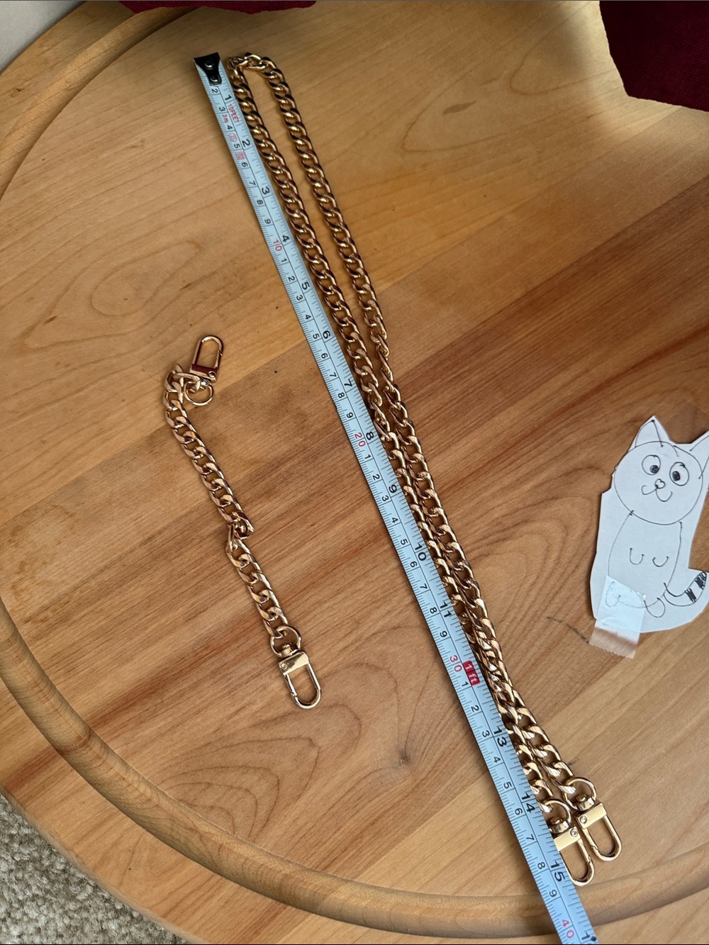 Gold crossbody strap with adjustable extender - Picture 5 of 5